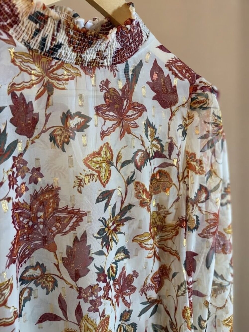Autumnal Floral Blouse by Flying Tomato Boho Chic Whimsigoth Bohemain Shirt Top - Picture 14 of 14
